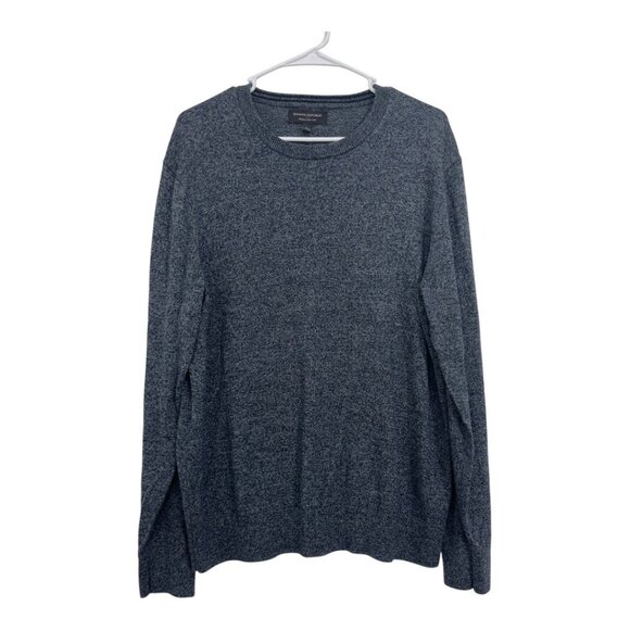 Banana Republic Men Premium Luxe Yarn Black-Gray Sweater SZ L Pullover Crew Neck - Picture 13 of 14